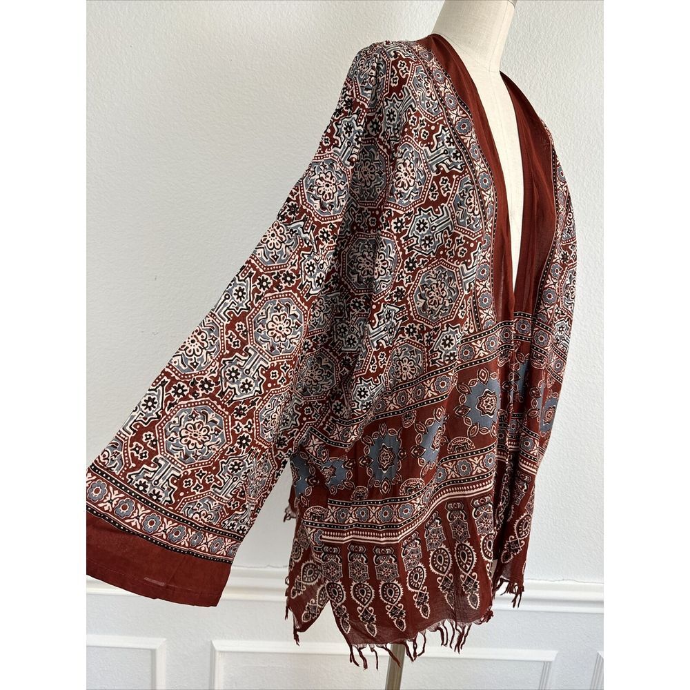 Serrv International Kimono O/S 1005 Cotton Bohemian Indian Festival - Picture 2 of 10